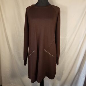 Charlie Paige Deep Brown Long Sleeve Dress - L/XL